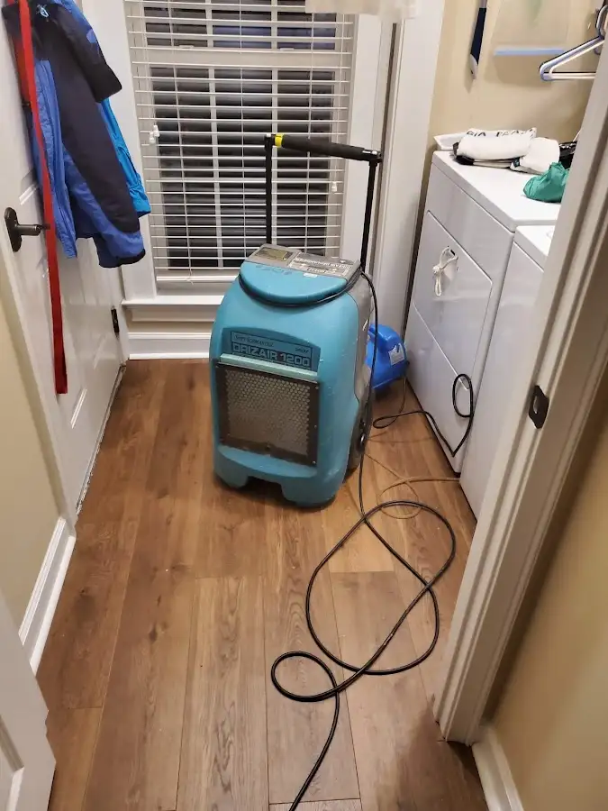 Commercial dehumidifier deployed for Flood Damage Cleanup in El Monte